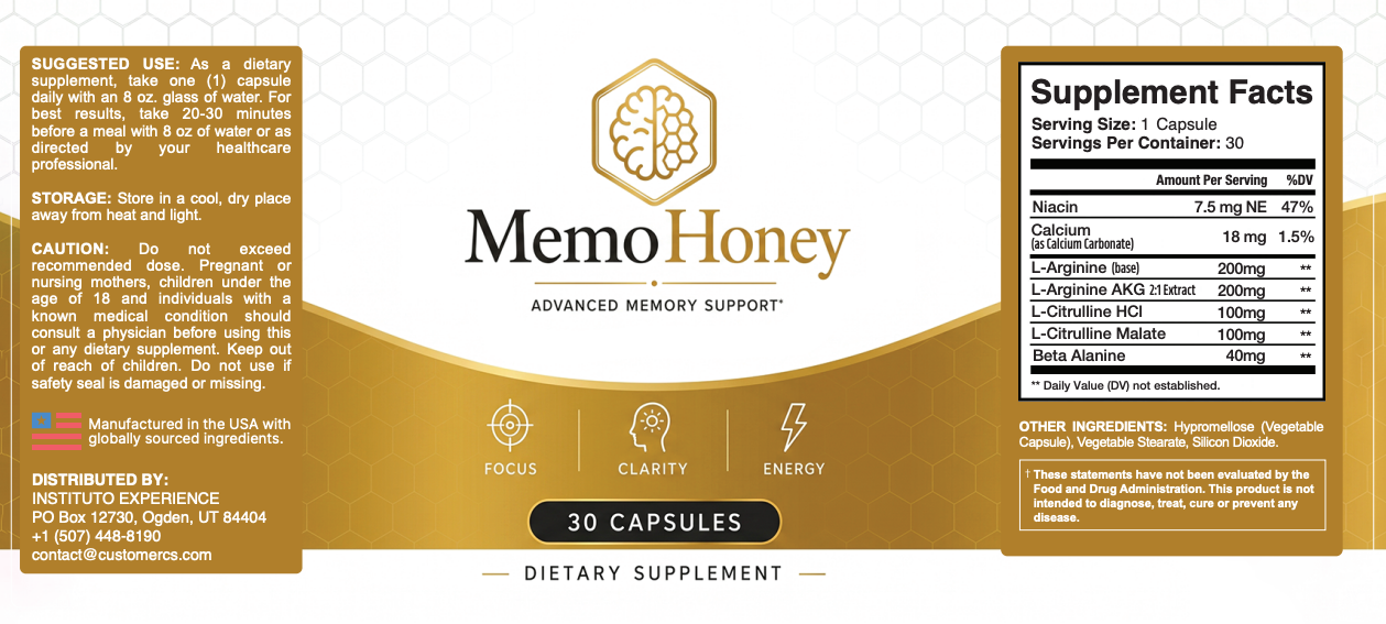 MemoHoney ingredients